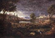 Nicolas Poussin Stormy Landscape with Pyramus and Thisbe oil painting